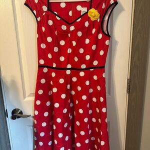 Disney Red Dress with Yellow Flower Accent
